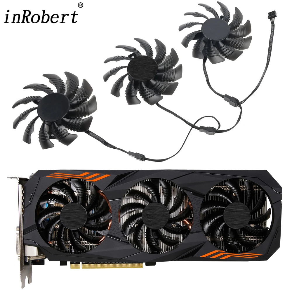 

New 78MM T128010SU Cooler Fan Replacement For Gigabyte AORUS GeForce GTX 1060 1070 Ti Graphics Video Card Cooling PLD08010S12HH