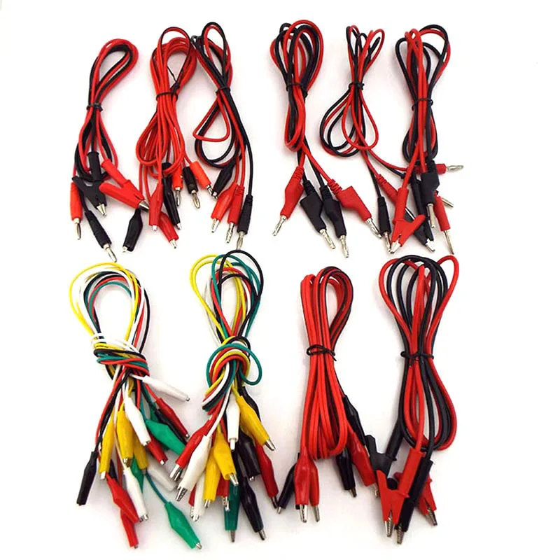 Dual Crocodile Clips Alligator cable 4mm Banana plug extend cord Connector Test lead Probe Cable for DIY Electric Testing C1