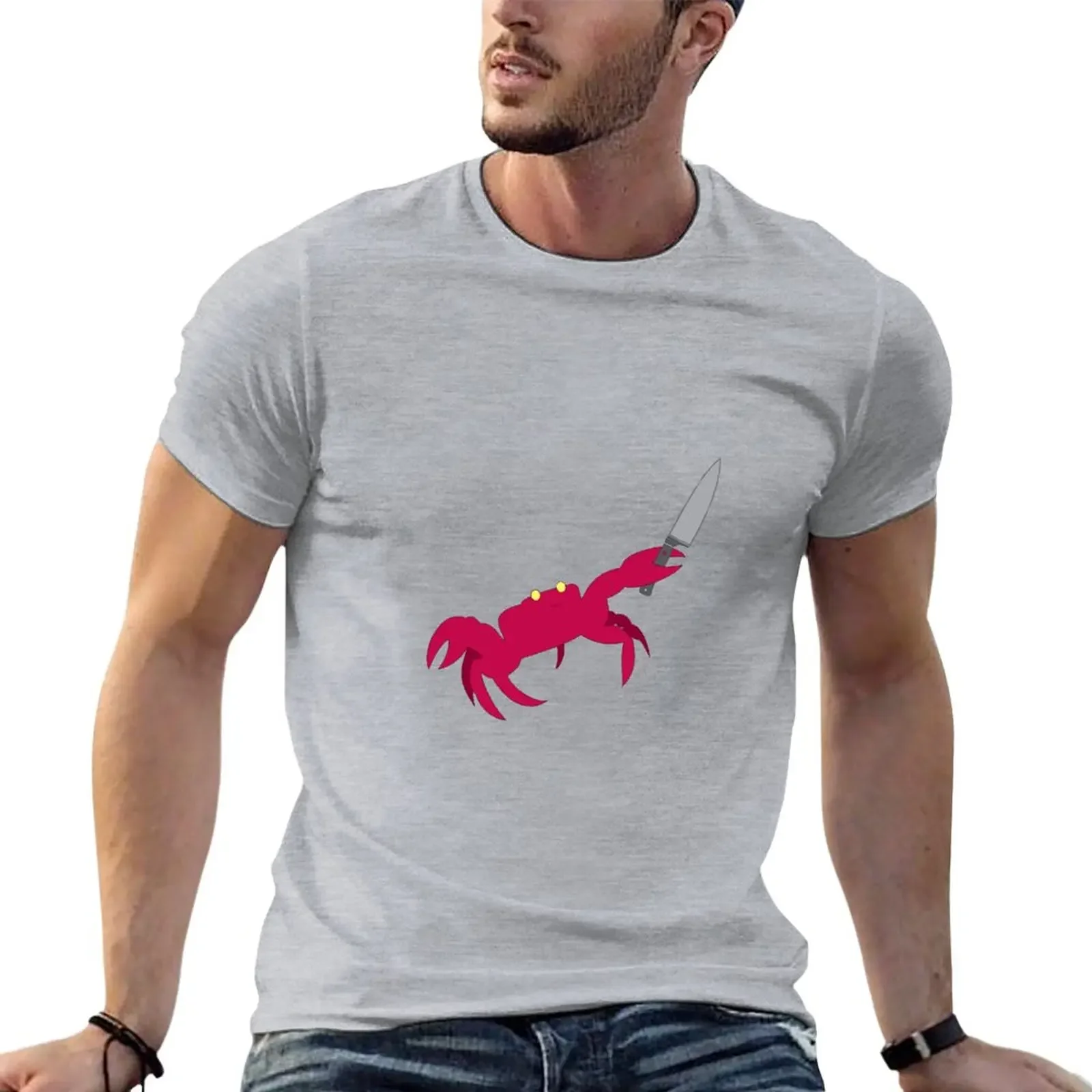 

Crab With Knife T-Shirt summer tops oversized quick-drying Men's cotton t-shirt