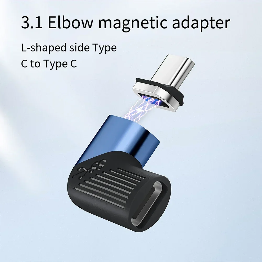 PD120W 마그네틱 컨버터 USB C-타입 C 커넥터 USB 3.1 엘보우 마그네틱 어댑터 아이폰 삼성용 고속 충전 케이블