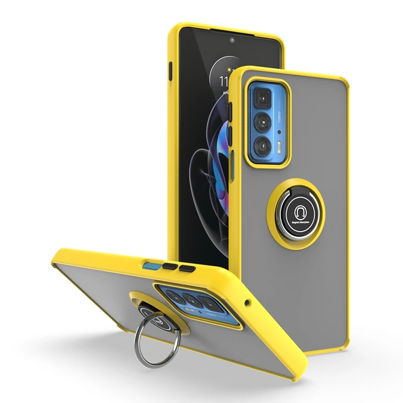 ShockProof Matte Ring Holder Phone Case with Enhanced Protection