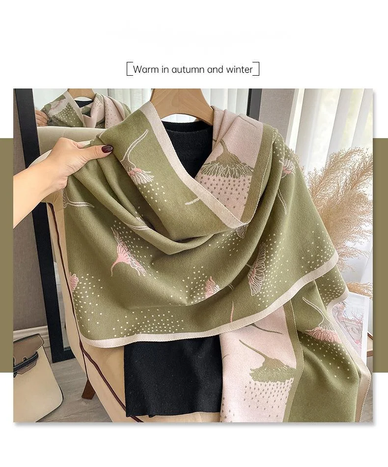Imitation Cashmere Scarf For Girls With Dandelion Pattern Warm_voghion.com