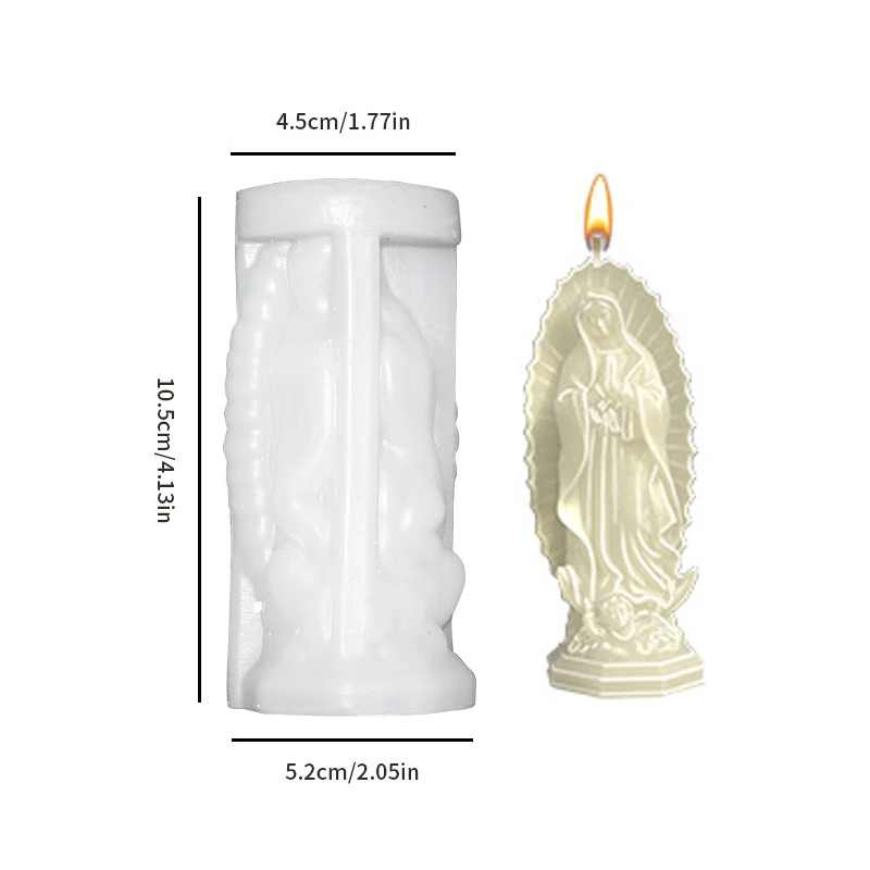 Elegant Madonna Silicone Candle Mold - 3D Mary Statue Making Kit