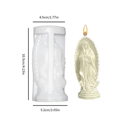 Elegant Madonna Silicone Candle Mold - 3D Mary Statue Making Kit (Small size)