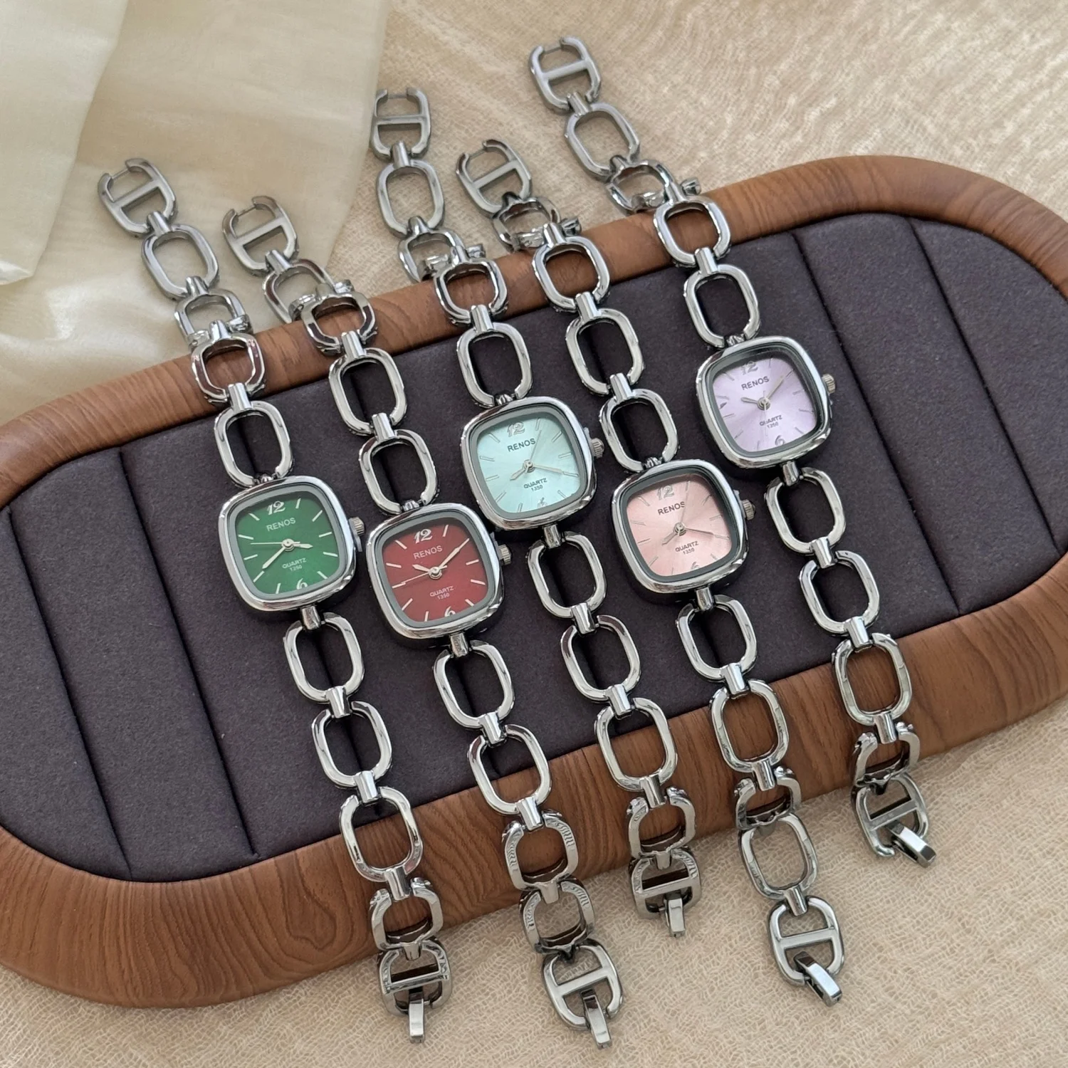 Silver Openwork Square Bracelet Women's Minimalist Wristwatch - High-Quality Elegant Timepiece