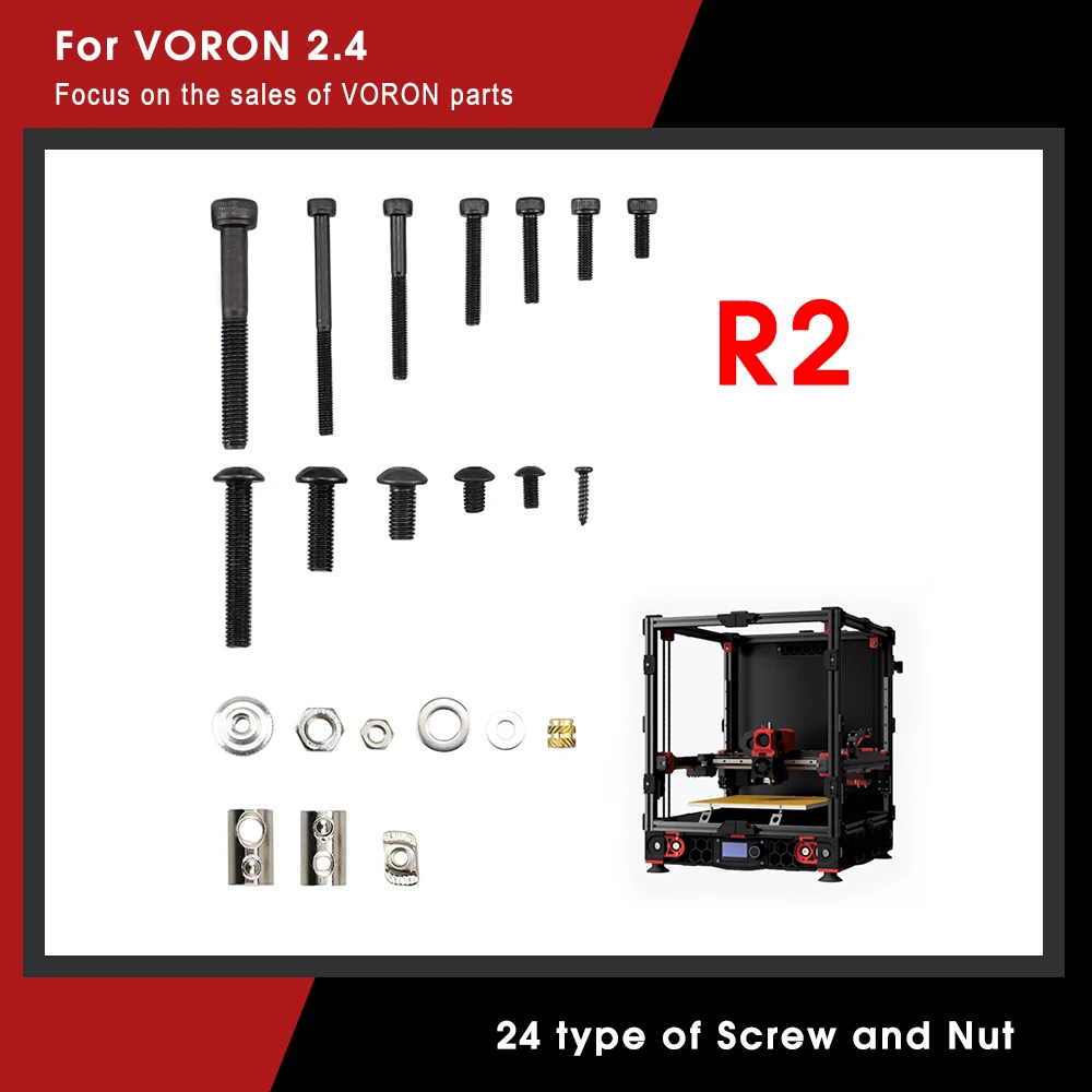 Parafusos de Impressora 3d Kit Completo Faça Você Mesmo Projeto Parafusos Parafusos Porcas Kit Completo para Voron 2.4 Peças