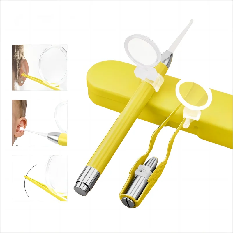 LED Light Luminous Ear Spoon Set Removal Tweezers Cleaning Kit Nose Clip Children Adults Ear Care Tools 2mp 1080p 3 9mm wifi earpick endoscope ear wax removal otoscope wireless earscope cleaner ear spoon cleaning camera