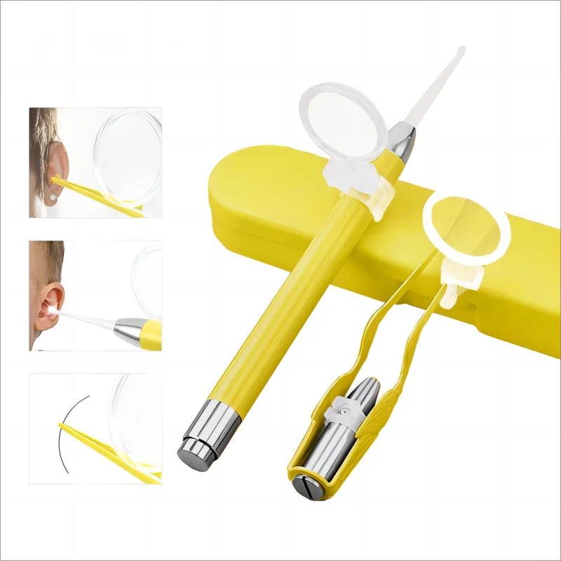 LED Light Luminous Ear Spoon Set Removal Tweezers Cleaning Kit Nose Clip Children Adults Ear Care Tools children ear camera wifi earscope cleaner industrial endoscope inspection otoscope ear spoon ear wax removal digital microscope