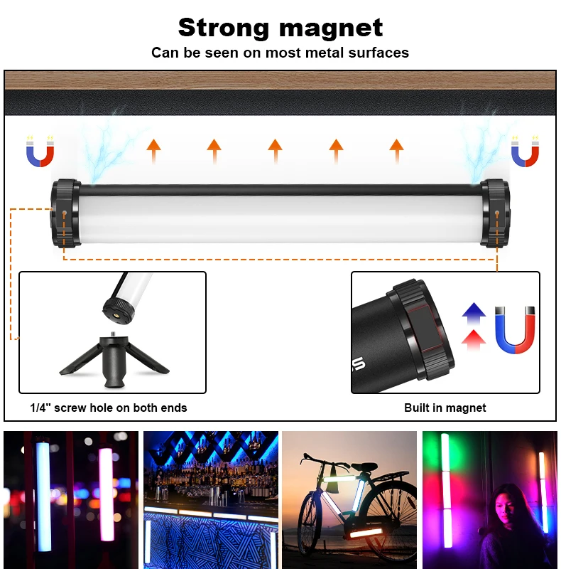 P13 RGB Led Video Light Stick With Tripod 2500K-8500K CRI 95+ Photography Studio