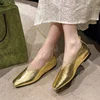 Women's Loafers Genuine Leather Luxury Shoes Sss Grade Silver Heels Gold Pumps Square Toe Elegant Mary Janes Shoes For Women 1