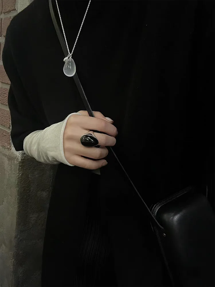 Brass Natural Crystal Jade Solid Ring Women Jewelry Punk Party Designer Club Cocktail  Party Gown Trendy Top Japan