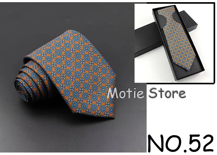 Modische Seidenkrawatte für Herren mit Box, weiche Neuheitskrawatte, blau, grün, orange, Farbe, Krawatte für Männer, gepunktete Blumenfliege, Hochzeit, Geschäftsgeschenk – Detail 35