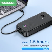 Rocoren 22.5W Power Bank 20000mAh QC PD 3.0 Fast Charge PowerBank Portable 10000mAh External Battery For iPad iPhone 17 Pro 6