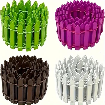 Fairy Garden Mini Fence, 35.5 Inch Wooden Miniature Picket Fence Border Decoration, Suitable For DIY Bonsai, Succulents, Flower