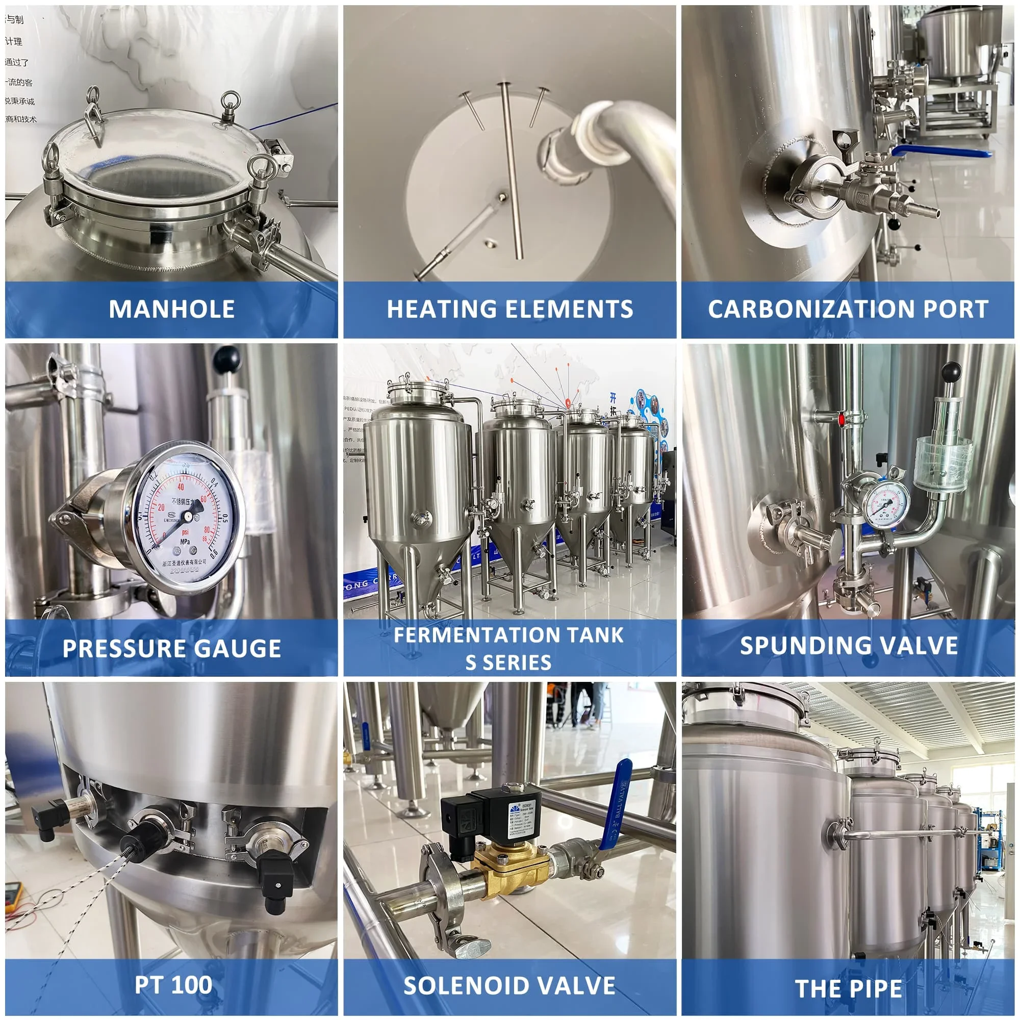 100L/200L/300L Stainless Steel Brewing Fermenter for Small Brewery Equipment Brewing Equipment
