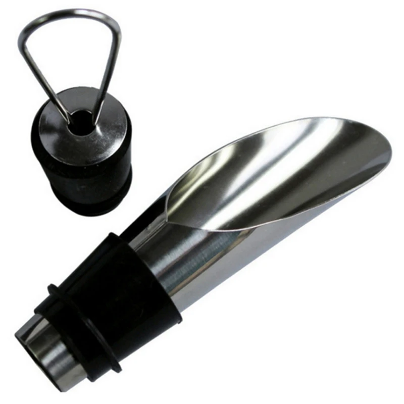 New Stainless Steel Wine Stopper Pourer Metal Wine Pouring Drain Bar Home Wine Set Wine Stopper Champagne Stopper