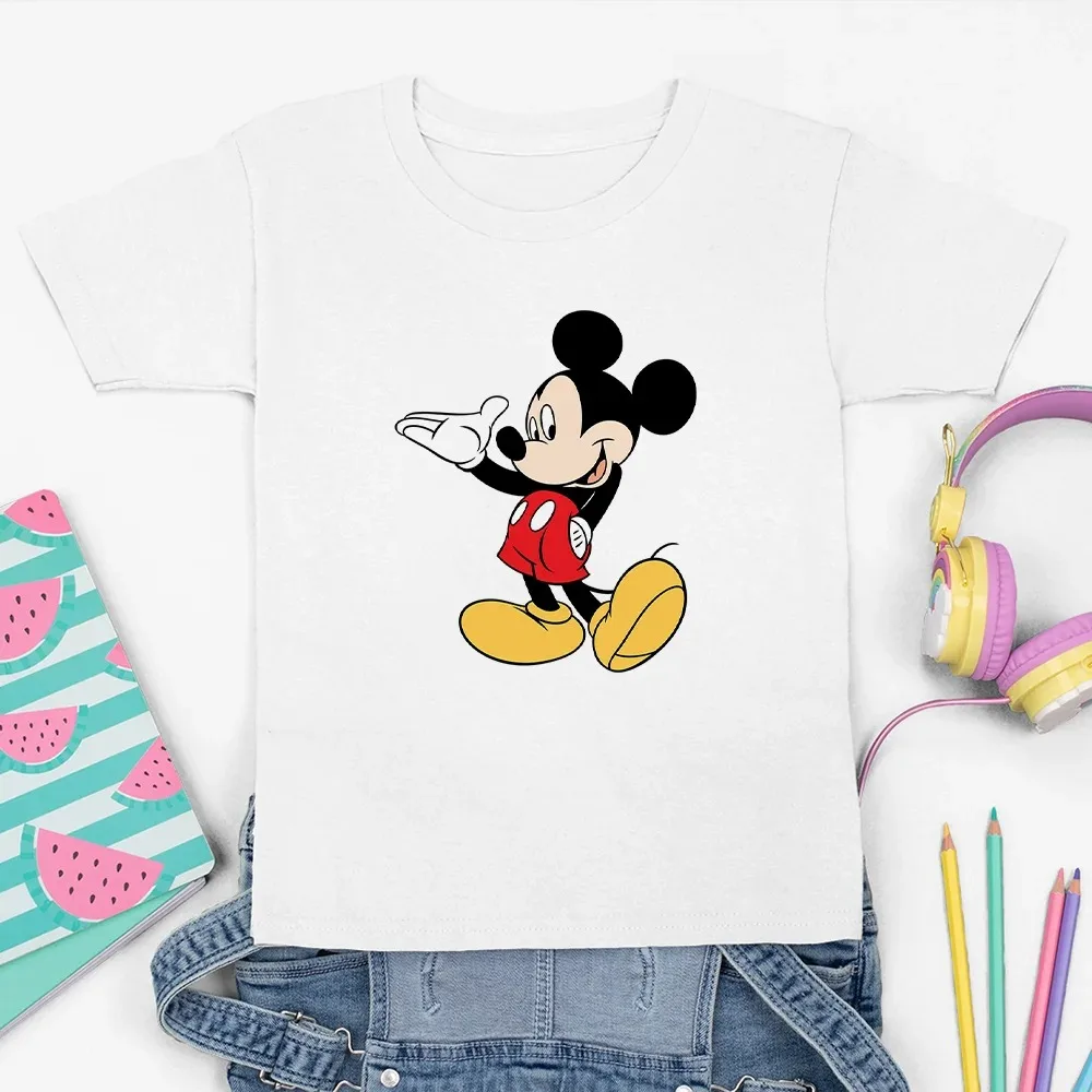 

Kids Boys T-shirts Baby Cute Mickey Mouse Tops Children Short Sleeve Streetwear 3 to 12 Years Harajuku Boy Girl T Shirts Disney