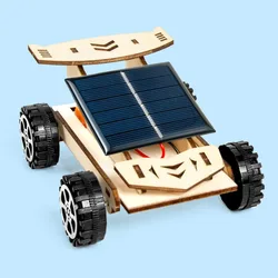 Solar - Powered DIY Children's Science Experiment Kit: 3D Wooden Jigsaw Puzzle (Solar car  No box)