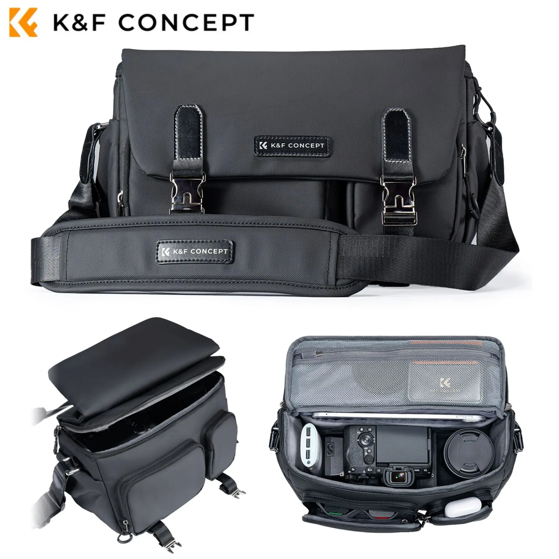 5F Concept Zipper Buckle Sling Travel Photography Shoulder Bag For Sony DSLR SLR Camera Accessories Tripod Holder_voghion.com