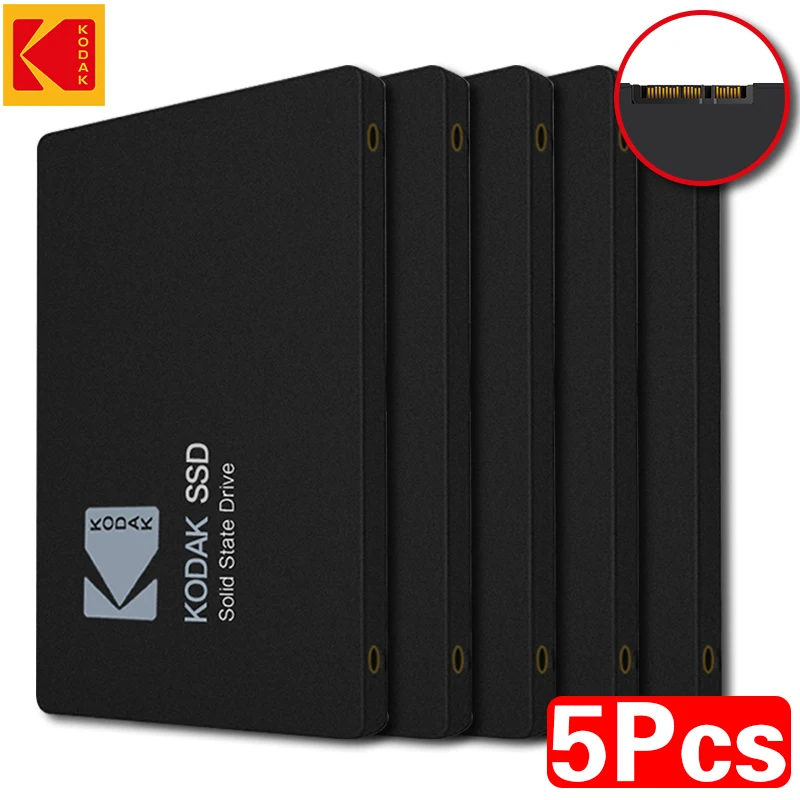 

5Pcs Original Kodak 2.5'' Internal External SSD 128GB 256GB 512GB 1TB External Solid State Disk Hard Disk Notebook For PC Laptop
