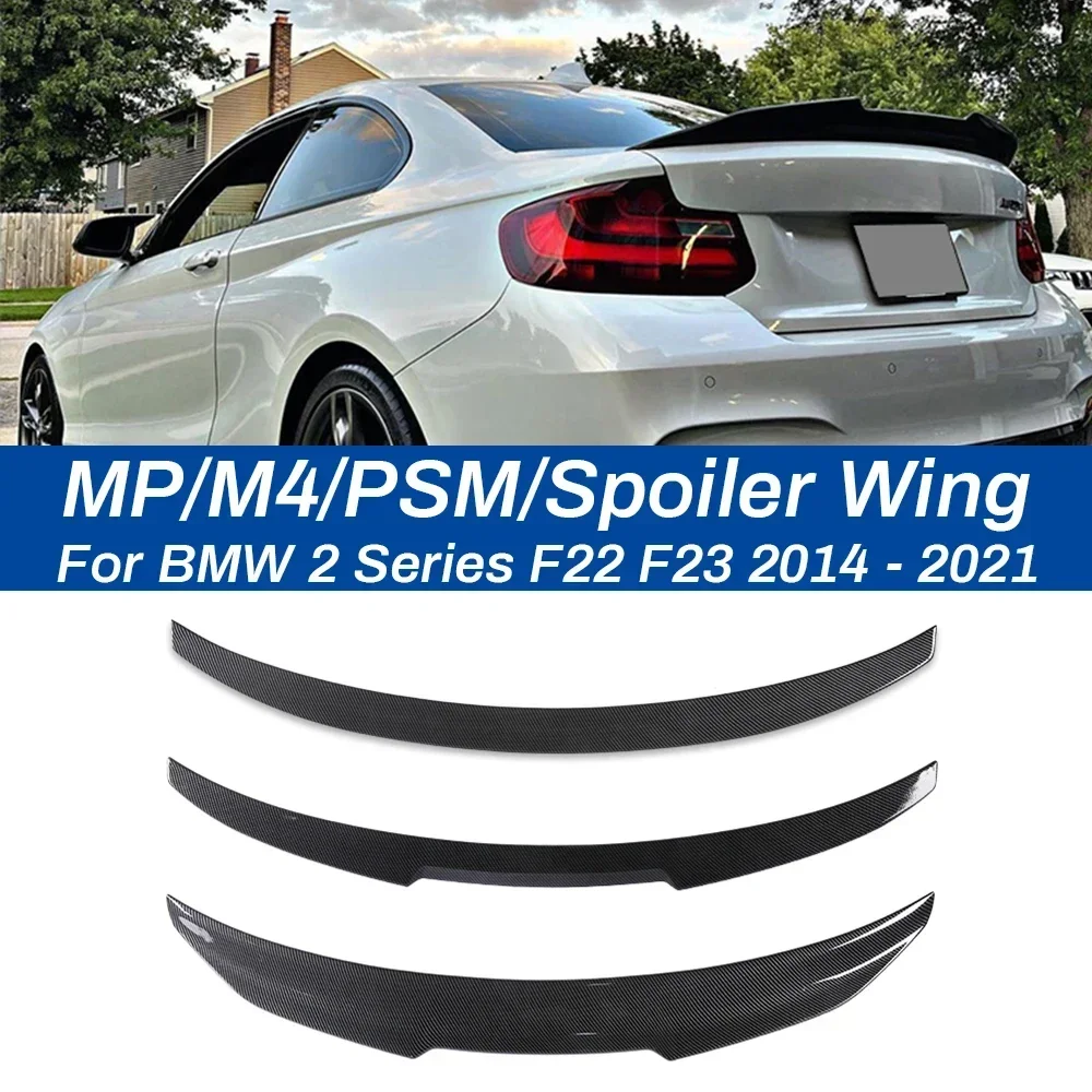 

MP/M4/PSM Style Rear Trunk Bumper Lip Wing Tail Carbon Fiber Roof Spoiler for BMW 2 Series F22 F23 F87 2014 -2021 Gloss Black