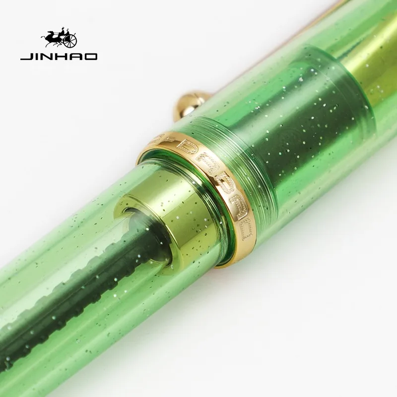 Elegant Jinhao Fountain Pen with Acrylic Heartbeat Design for Calligraphy and Writing