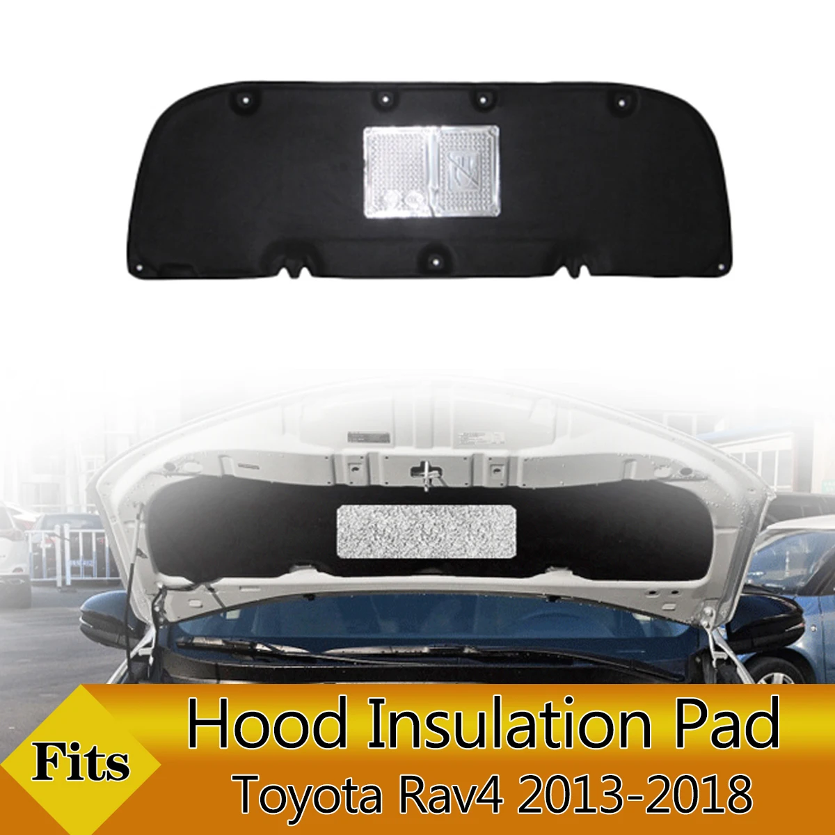 Front Engine Hood Insulation Pad Soundproof Mat Cover Foam Aluminum