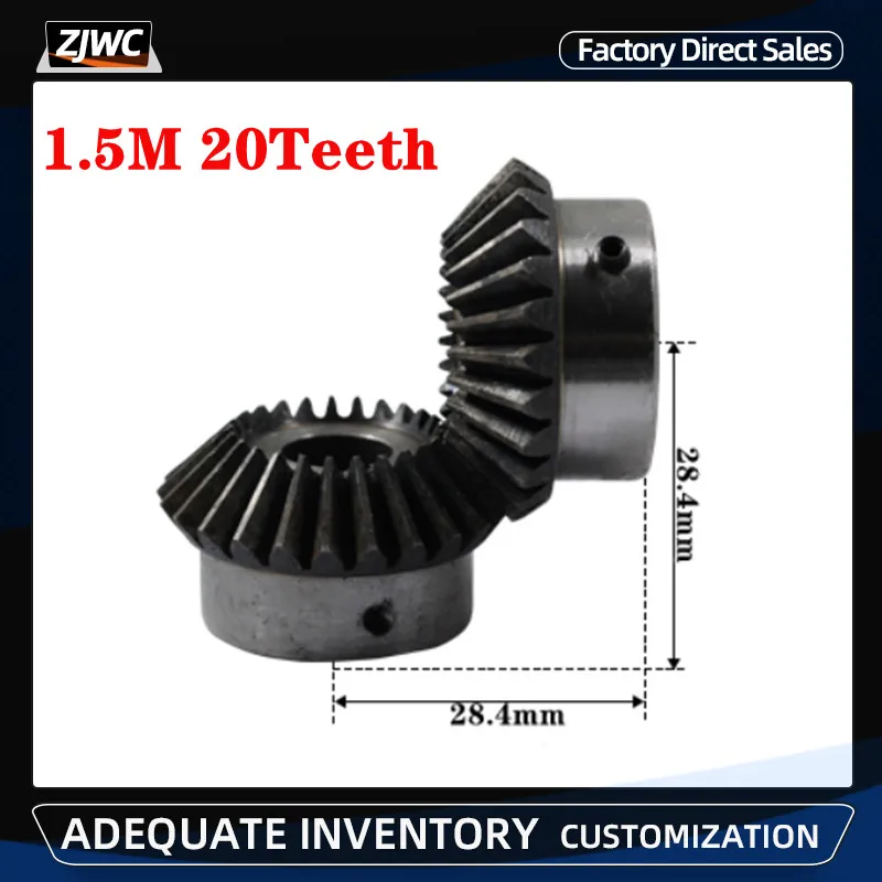 2pcs Bevel Gear 1.5 Modulus 20teeth With Inner Hole 15/16/8mm 10mm 12mm