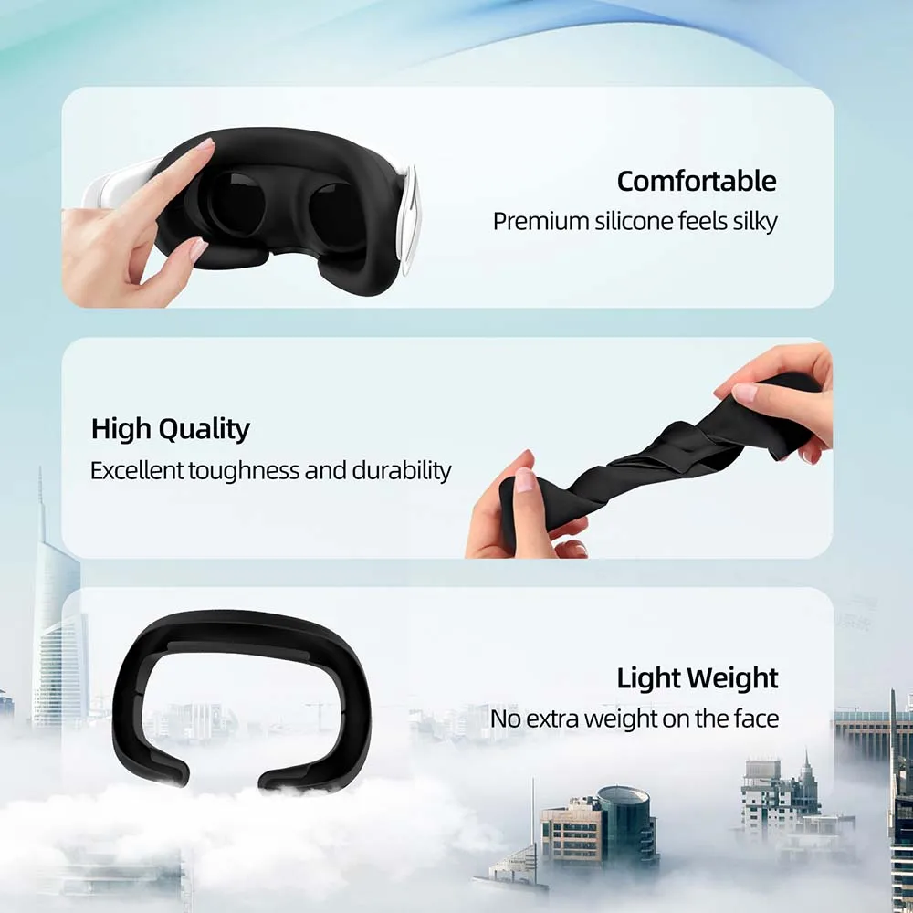 AMVR Silicone Face Cover for Quest 3 Headset Facial Interface VR Accessories