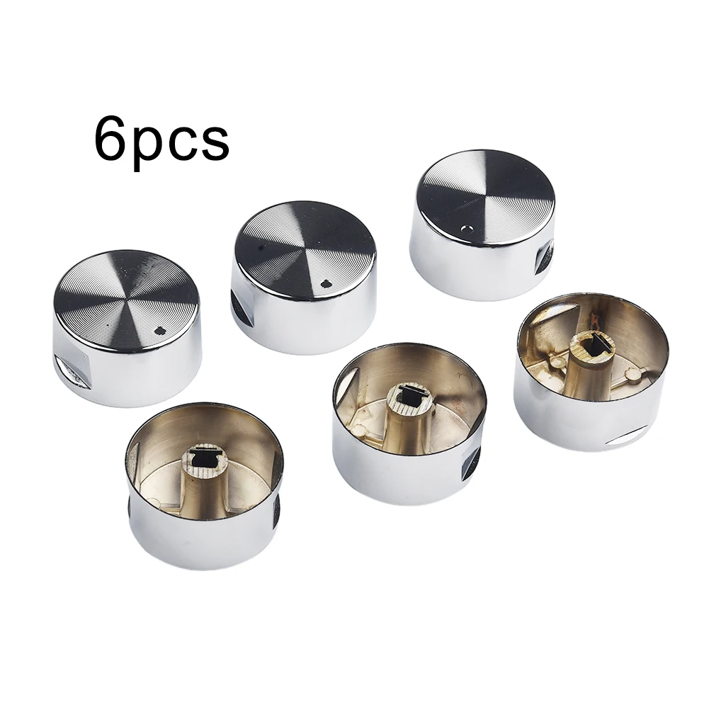 

Cooktop Handle Rotary Switch Modern Round Silver Simple Zinc Alloy Diameter 6mm Easy Installation High Quality