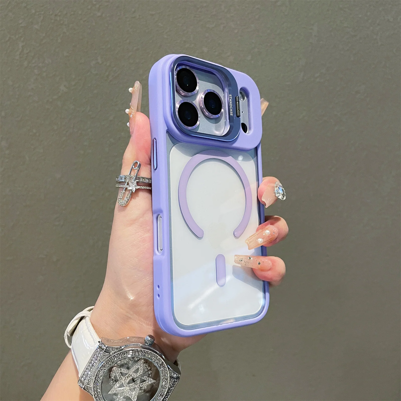 Magnetic Clear Slim Phone Case with Kickstand - Protective Cover