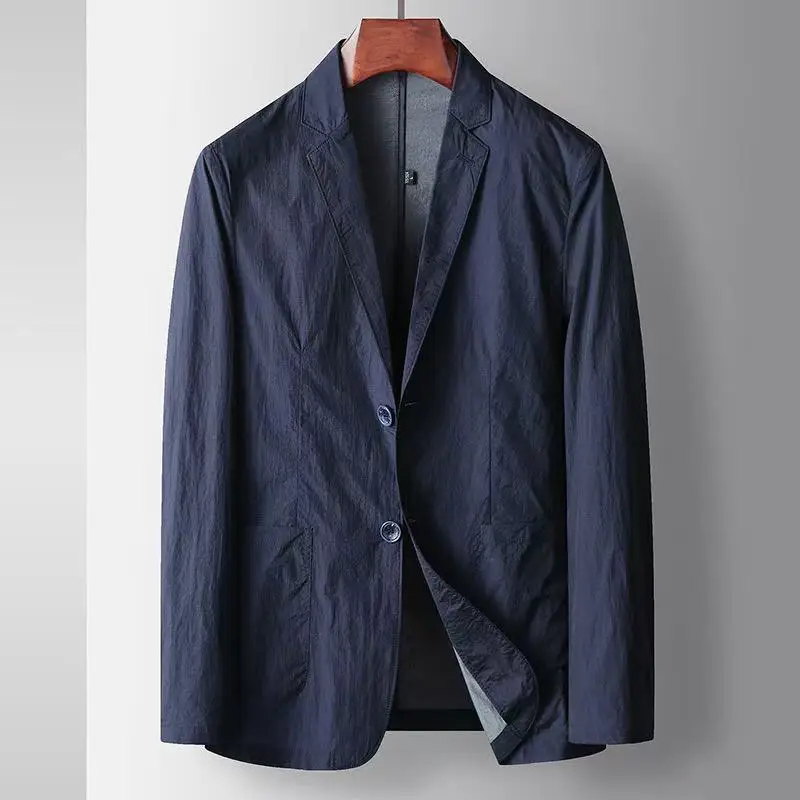 Men Suit Jacket Spring/Summer New Men&rsquo;s Light Luxury Business Leisure Suit Coat Solid Color Thin Ice Silk Cool Sunscreen Suit Coat men suit jacket