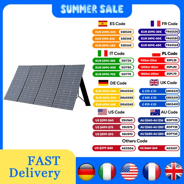 ALLPOWERS Panneau solaire pliable 400W / 200W / 140W / 100W / 60W Chargeur solaire avec sortie solaire pour centrale électrique Générateur solaire 1