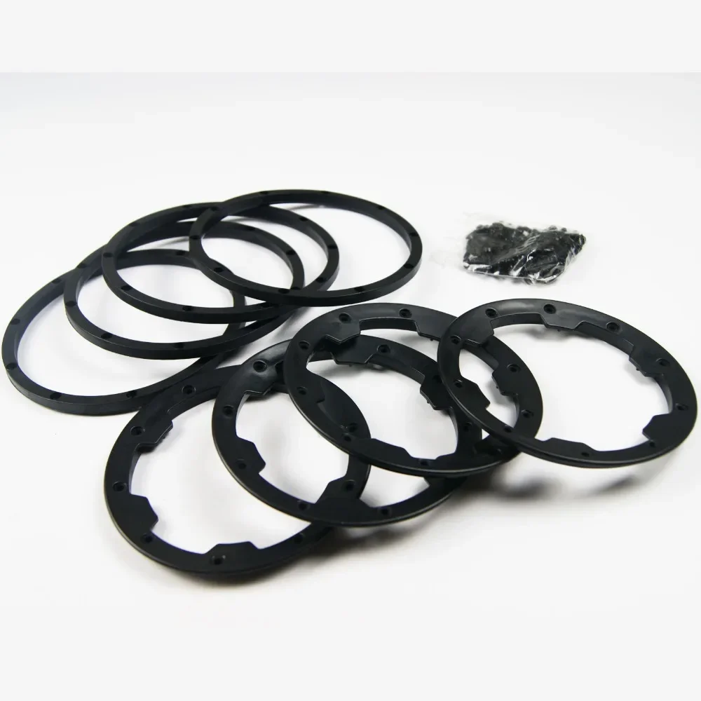 Beadlocks pour roues de buggy RC - Compatible HPI Rovan KM Baja 5b, gros plan sur le système de verrouillage.