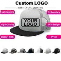SLECKTON Custom Logo Baseball Cap for Men Design Logo Embroidery Print Trucker Hat Fashion Hiphop Hat Snapback Cap Wholesale 1