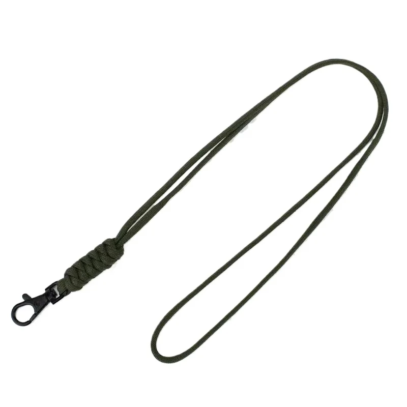 Enhanced Nylon Braided Adjustable Lanyard with Keychain and Wrist Strap