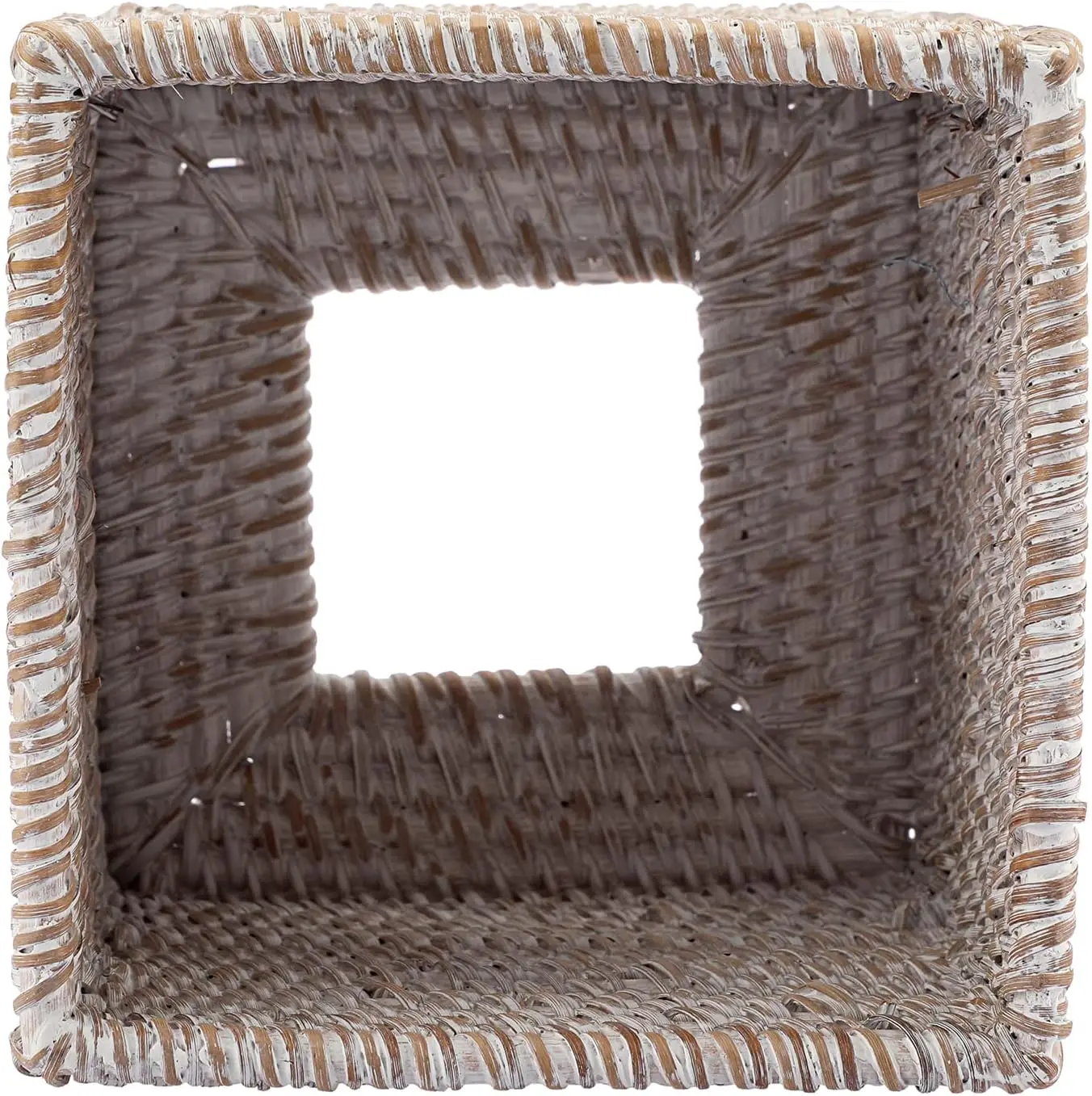 Rattan Nordic Square Tissue Boxes Storage Napkin Holder Paper Case Organizer Ornament Craft Desktop Tissue Holder Tissue Box 4