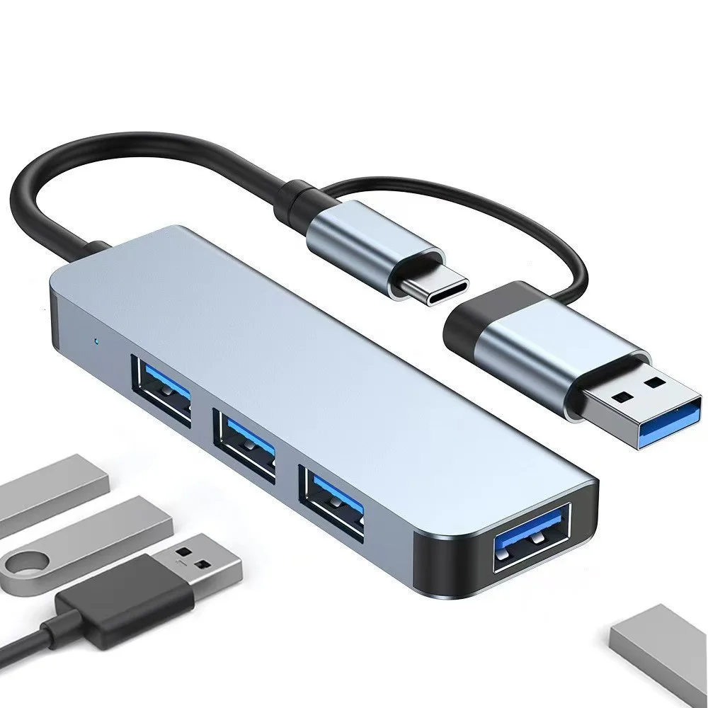محور واجهة متعدد USB/Type-C مزدوج الرأس 7-IN-2 4-I...