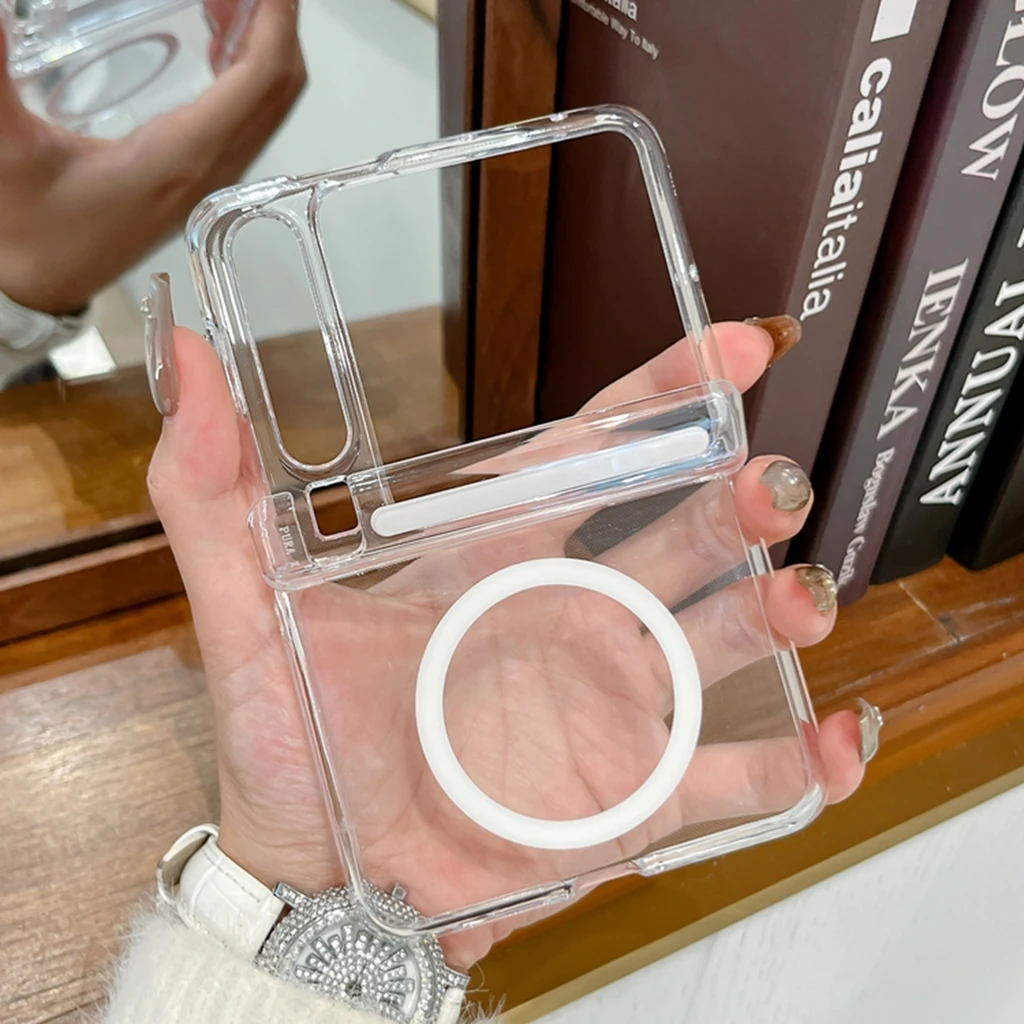 Enhanced Magnetic Transparent Shockproof Phone Case with Wireless Charging Compatibility
