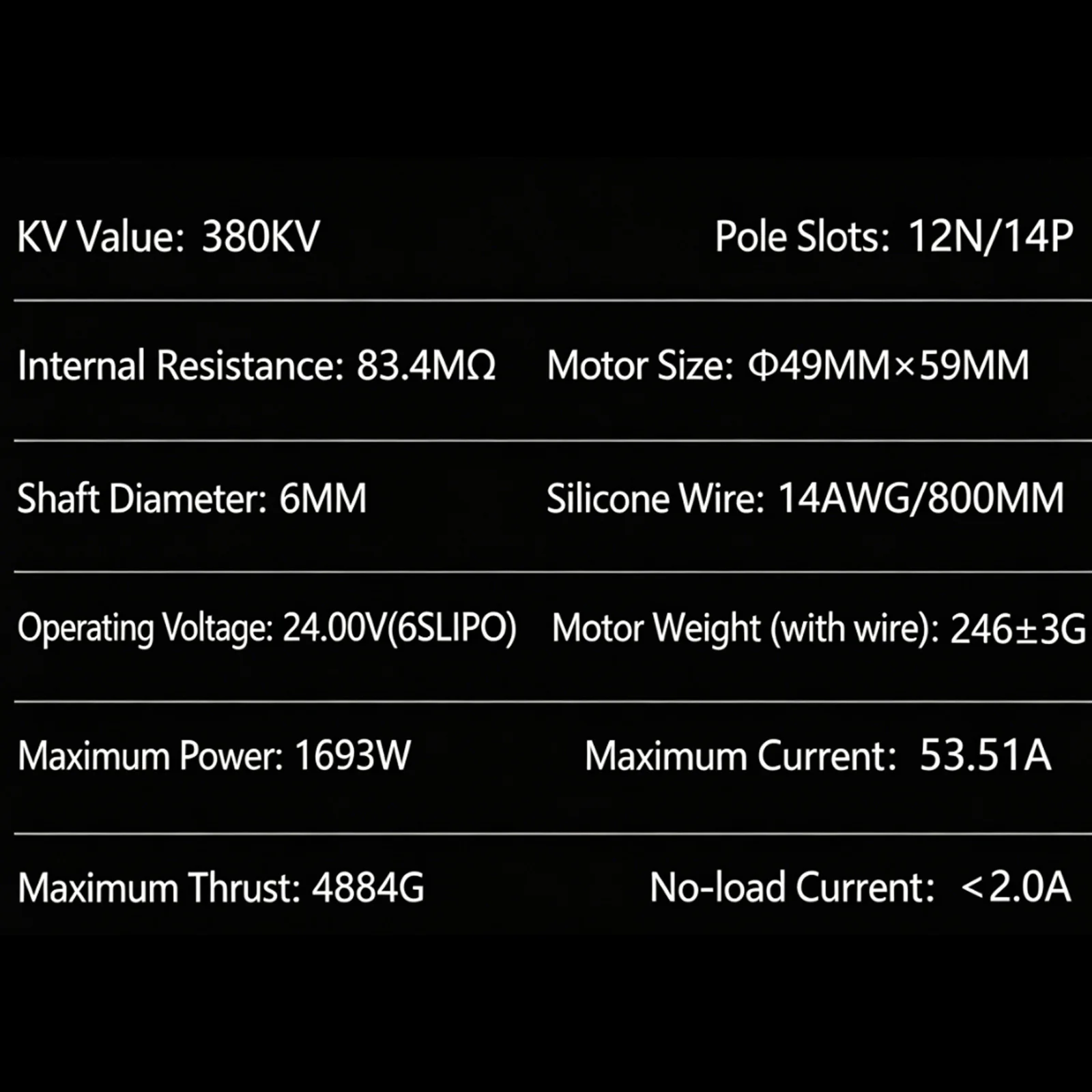 Moteur Drone Sans Balais 4214-380KV 1693W 6-8S pour FPV 13 pouces