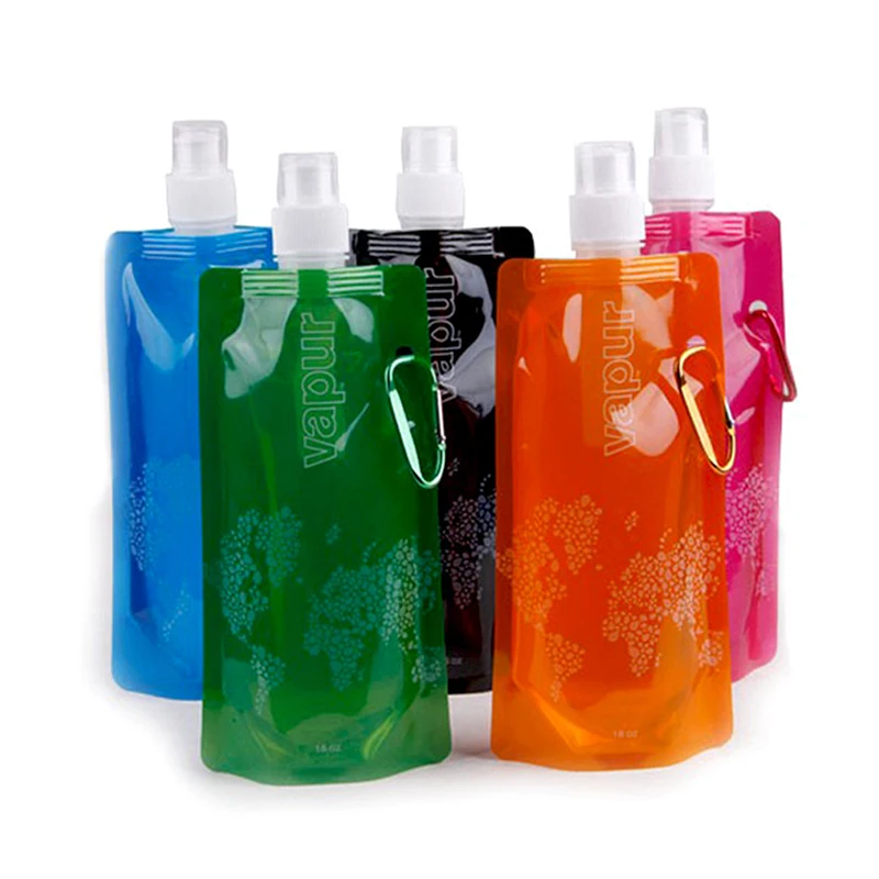 480ml Portable Ultralight Foldable Water Bag Soft Flask Bottle Outdoor Sport Hiking Camping Water Bag Folding Bucket sports water bottle,portable water bottle,sports water bag