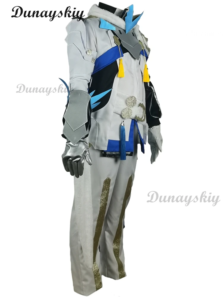 Game Honkai Star Rail Gepard Landau Cosplay Costume Top Pants Cloak Outfit Boys Men Adult Halloween Carnival Party RolePlay Suit 5