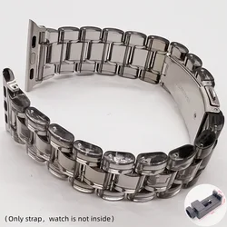 Luxury Resin Steel Bracelet Watch Strap for S10-46 42-44-45-49mm (Transparent Black)