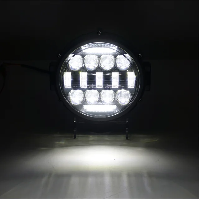 7-inch 60w Round Led Lights Spotlight Super Bright Offroad LED Work Light Bar Adjustable Mounting Bracket Daytime Running Light 4