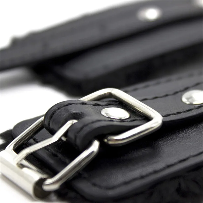 Sex Handcuffs Sex Toys Metal Adjustable PU Leather Plush Restraints Slave Erotic Wives Cuff Couples Adult Games Supplies