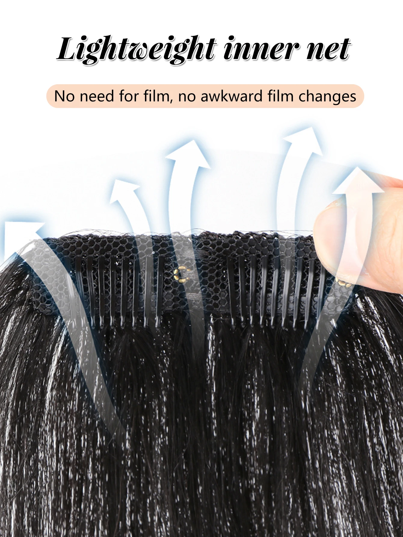 Human Hair Bangs for Men Clip in Real Hair Fringe Extension