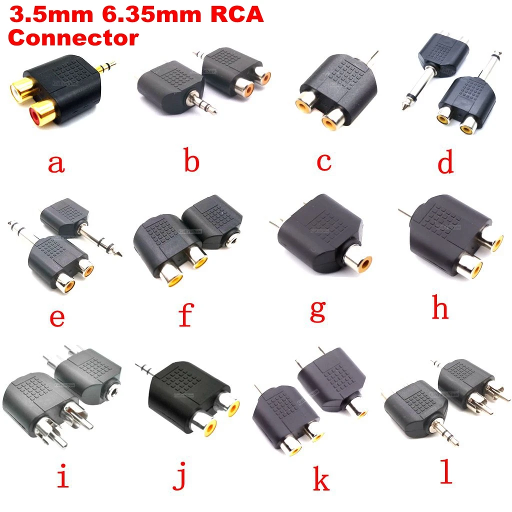 1pcsBlackAudio6.35mm3.5mmtoDual2RCAFemaleMaleJackYSplitterAudioAdapterConverterAudioConnectorElectrical-AliExpress