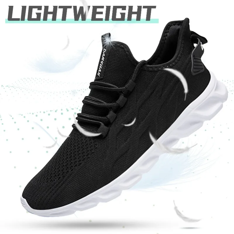 Men Vulcanized Shoes Breathable Comfortable Casual Sneakers Anti-slip Lace-up Tennis Walking Flats Shoe Zapatos Hombre Size 36 3