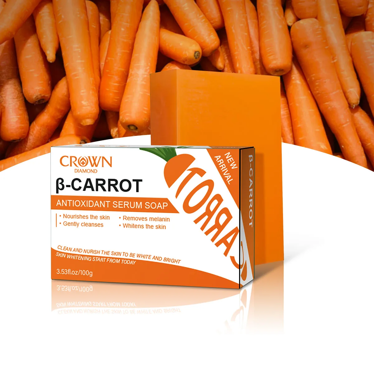 Body Whitening Soap: Carrot Whitening Anti Oxidant Soap With Vitamin C Boost Collagen Skin Brightening and Glowing Whitening Soap For Body & Face