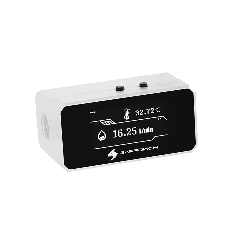 Barrowch-medidor de Fluxo de Temperatura do Computador Alarme de Monitoramento Inteligente Loop Líquido Personalizado Construir Flowmeter Oled g1 Fbft08 - Imagem 2